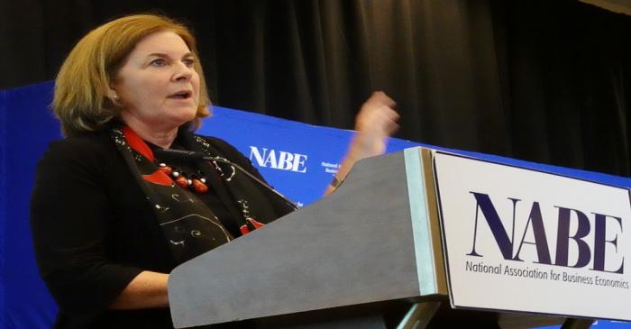 Kansas City Federal Reserve Bank President Esther George addresses the National Association for