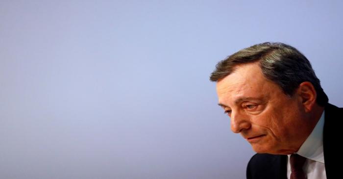 FILE PHOTO: Mario Draghi, President of the European Central Bank (ECB) holds a news conference