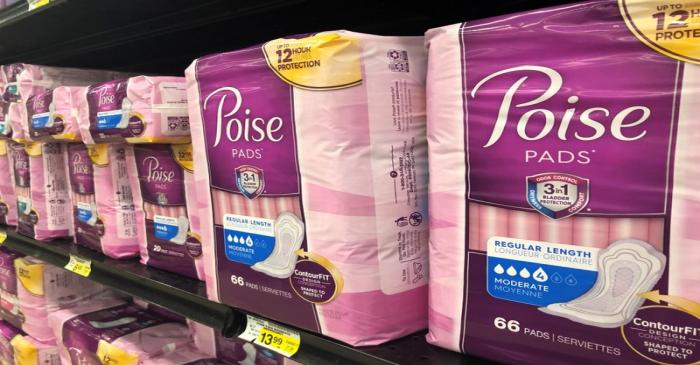 Incontinence pads and underwear are displayed at a grocery store in Chicago