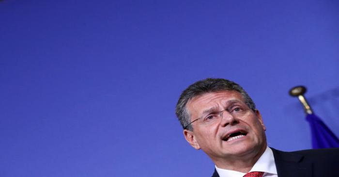 Vice President of the European Commission for the Energy Union Maros Sefcovic speaks during a
