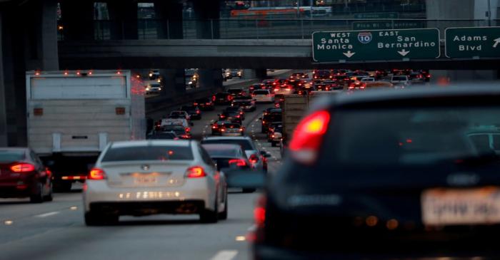 FILE PHOTO: FILE PHOTO: Morning commuters travel in rush hour traffic toward Los Angeles,