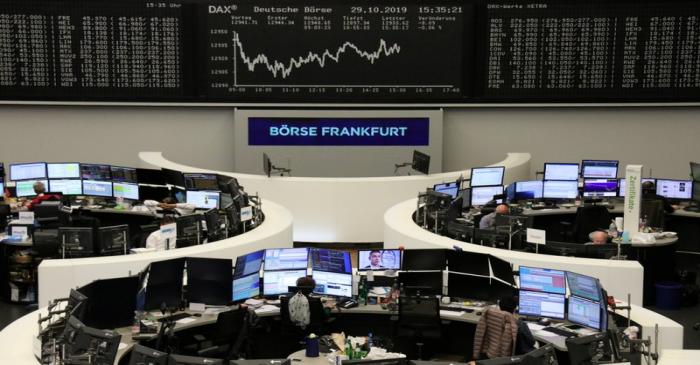 The German share price index DAX graph at the stock exchange in Frankfurt