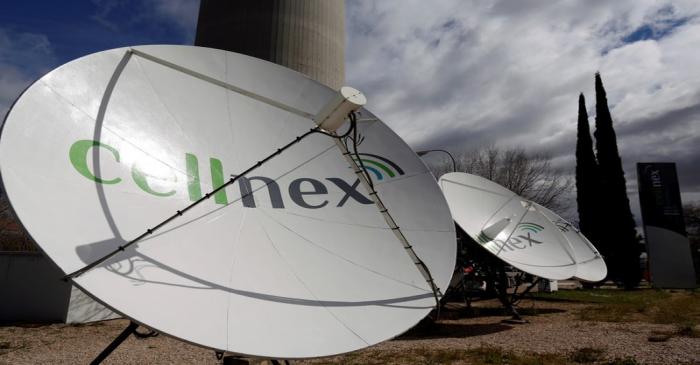 FILE PHOTO: Telecom antennas of SpainÕs telecoms infrastructures firm Cellnex are seen under