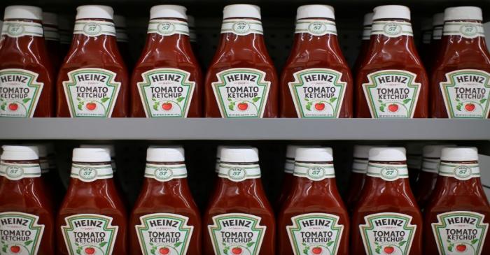 FILE PHOTO: Heinz tomato Ketchup is show on display during a preview of a new Walmart Super