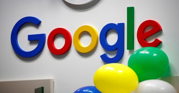 FILE PHOTO: Logo of Google is seen at VivaTech fair in Paris