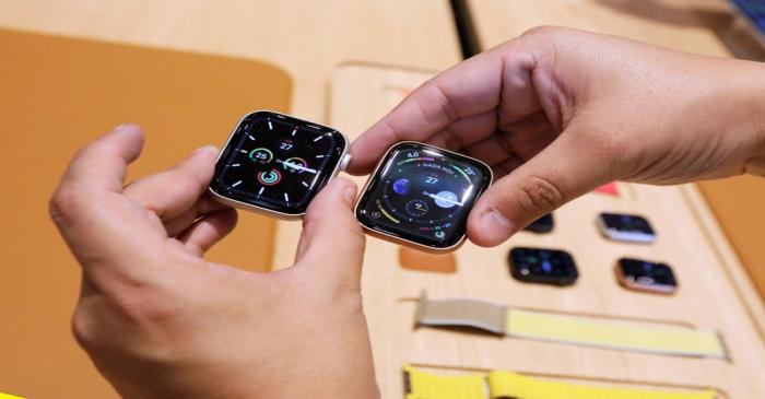 FILE PHOTO: A man shows the new model of Apple Watch during the opening of Mexico's first