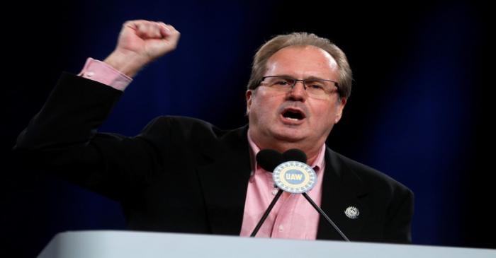 FILE PHOTO: United Auto Workers (UAW) union President Gary Jones addresses UAW delegates at the