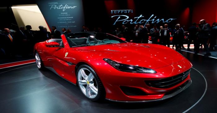 FILE PHOTO: New Ferrari Portofino is displayed during the Frankfurt Motor Show (IAA) in