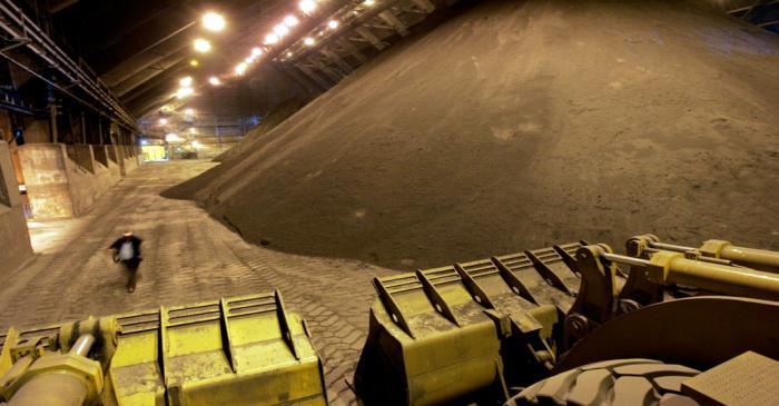 FILE PHOTO: Copper concentrate is stockpiled in Punta Chungo port that is used to export copper