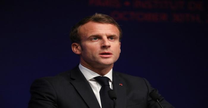 French President Macron attends the Global Forum on AI for Humanity in Paris