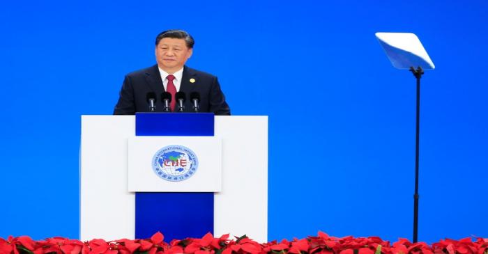 Chinese President Xi Jinping delivers a speech at the opening ceremony of the second China