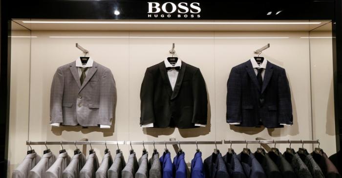 FILE PHOTO: Jackets are on display in the Hugo Boss section in the Central Universal Department