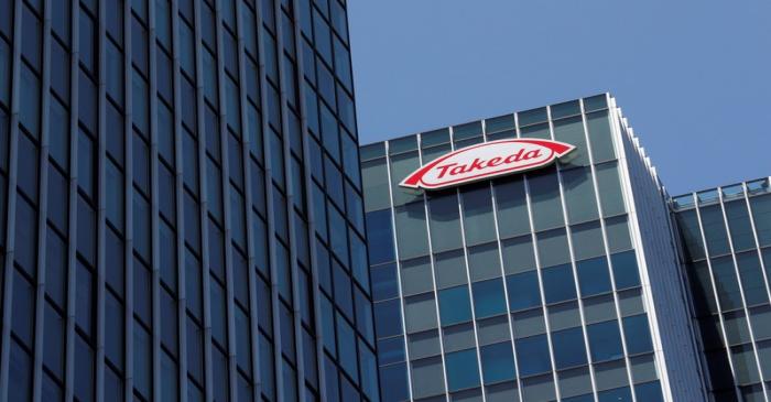 FILE PHOTO: Takeda Pharmaceutical Co's logo is seen at its headquarters in Tokyo