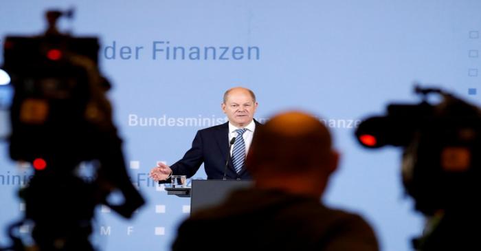 German finance minister Scholz holds news conference on tax revenues, in Berlin
