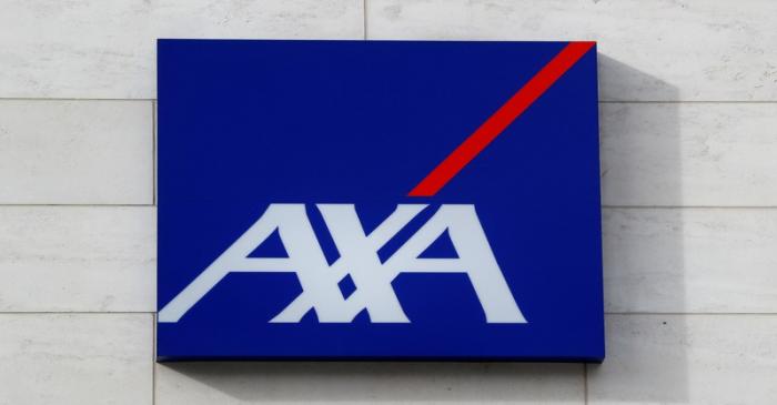 FILE PHOTO: Logo of insurer Axa is seen at the entrance of the company's headquarters in