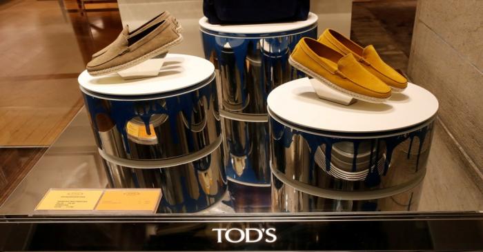 FILE PHOTO: Shoes of Italian luxury shoemaker Tod's are displayed in the window of the