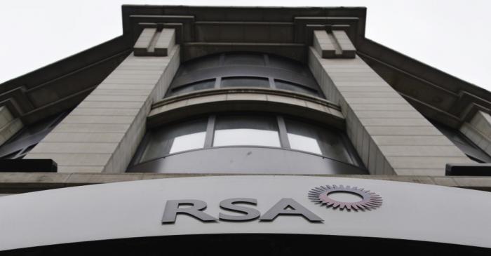 File photo of a sign of the RSA insurance company outside its office in London