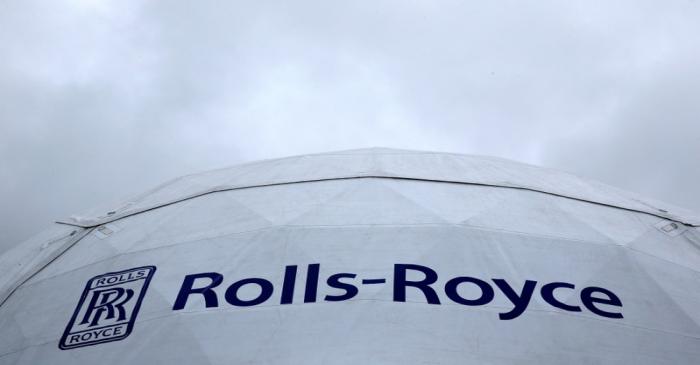 FILE PHOTO: The logo of  Rolls-Royce is pictured with clouds on the ILA Berlin Air Show in