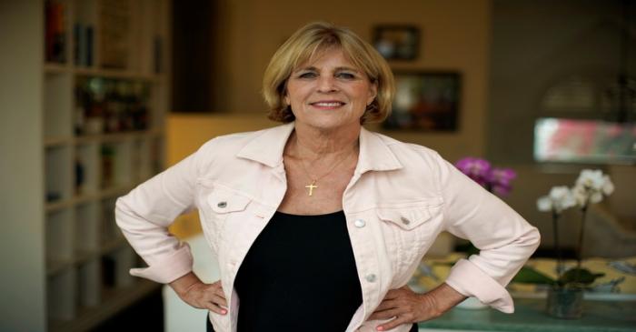 Paula Lawlor poses for a portrait in Solana Beach, California