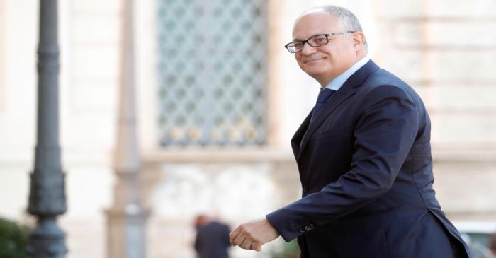 FILE PHOTO: Gualtieri arrives at Quirinale Presidential Palace in Rome
