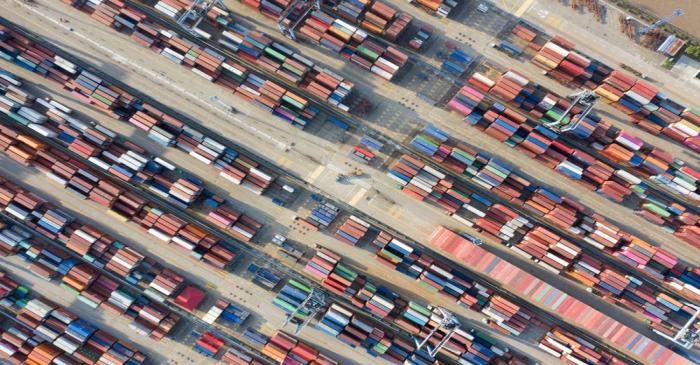 FILE PHOTO: Containers are seen at a port in Ningbo, Zhejiang