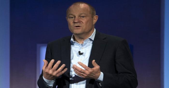 Peck, CEO of Gap, speaks during the Clinton Global Initiative's annual meeting in New York