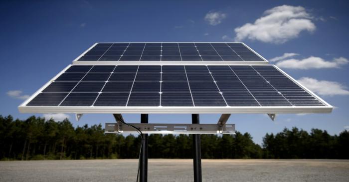 FILE PHOTO: FILE PHOTO: Solar panels are pictured at the BP America Gasosaurus Gas Unit well