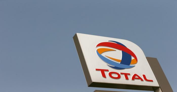 FILE PHOTO: The logo of Total oil company is pictured in Abuja