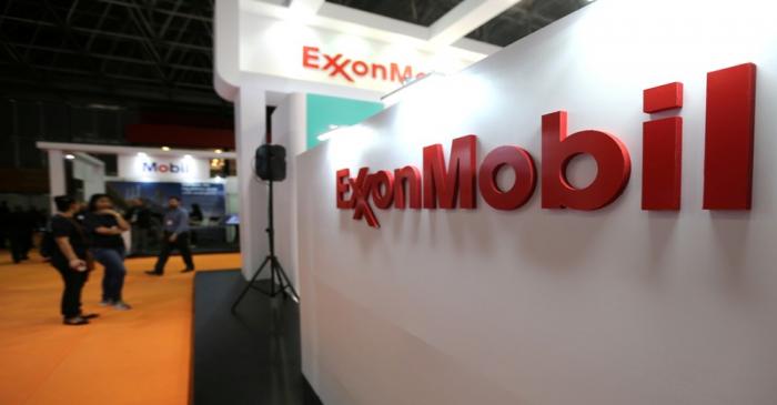 FILE PHOTO: Logo of the Exxon Mobil Corp is seen at the Rio Oil and Gas Expo and Conference in