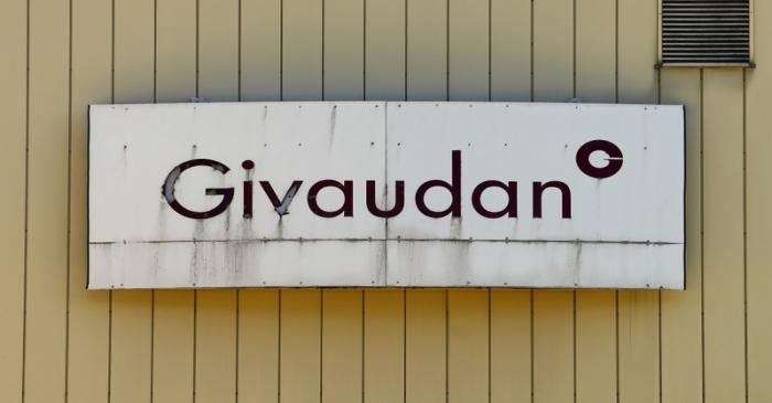 FILE PHOTO:  Logo of Givaudan, the world's biggest fragrance and flavours maker is seen in