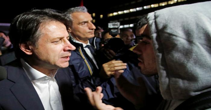 Italian Prime Minister Giuseppe Conte visits the Ilva steel plant in Taranto