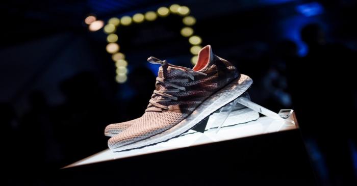 FILE PHOTO: Prototypes of Futurecraft 3D shoe are pictured during presentation of first Adidas