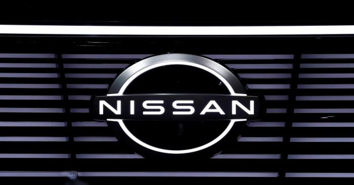 FILE PHOTO: A Nissan logo is pictured at the Tokyo Motor Show, in Tokyo