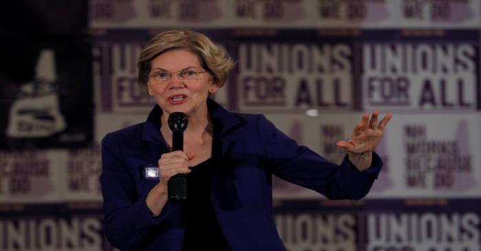 Democratic 2020 U.S. presidential candidate Warren speaks at a SEA/SEIU Local 1984 Member Town
