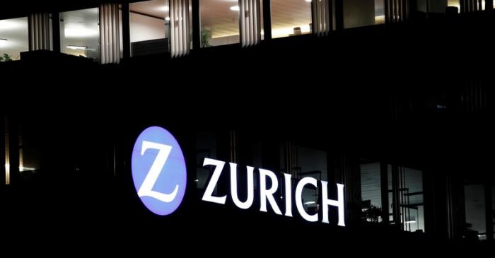 Logo of Swiss Zurich insurance is seen at an office building in Zurich