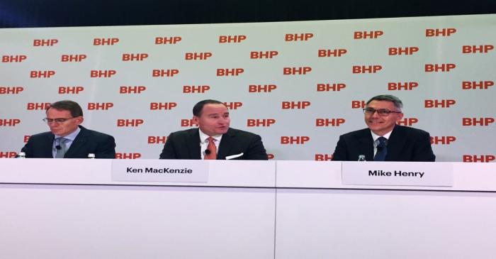 BHP's top leadership announce the appointment of Mike Henry as its new Chief Executive from