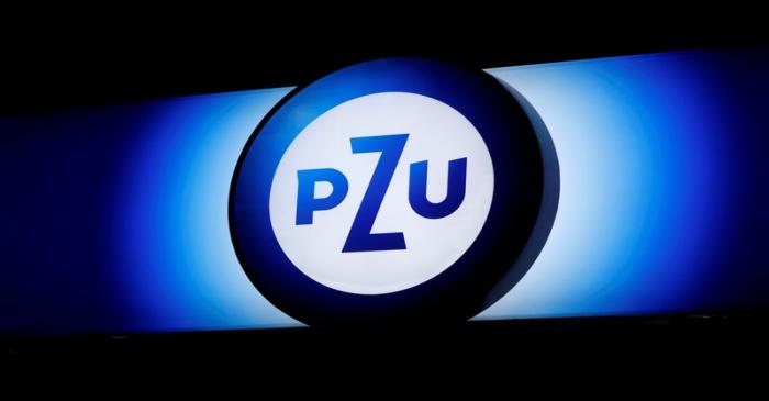 PZU's logo is seen at its headquarters in Warsaw