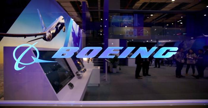 A Boeing sign is seen at the second China International Import Expo (CIIE) in Shanghai