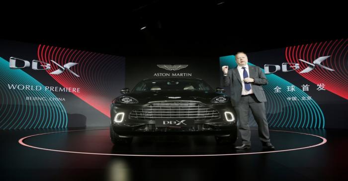 CEO of Aston Martin Andy Palmer attends a global launch ceremony of its first sport utility