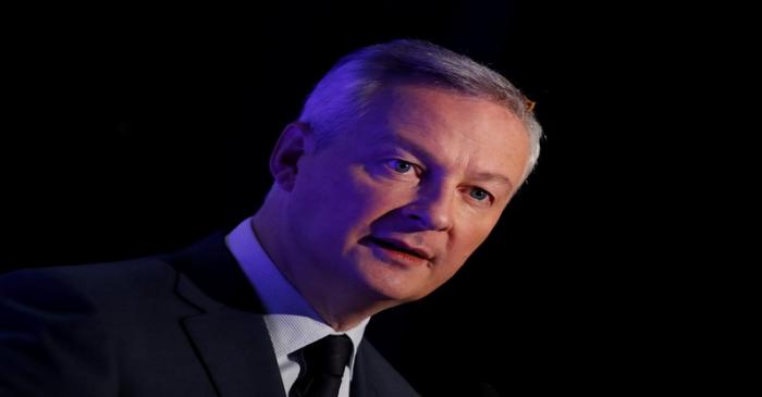 French Finance Minister Bruno Le Maire attends a news conference in Boulogne-Billancourt
