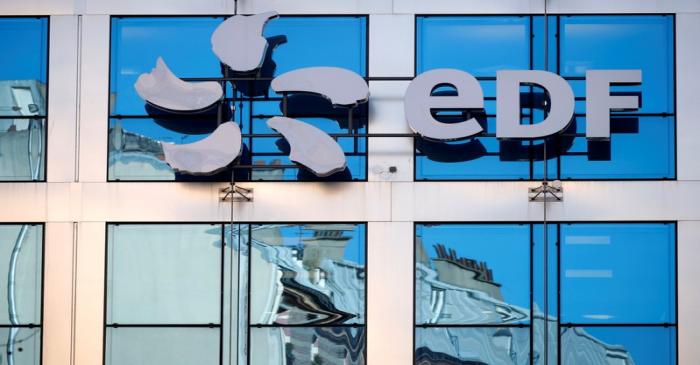 FILE PHOTO: The logo of EDF is seen on the French state-controlled utility EDF's headquarters
