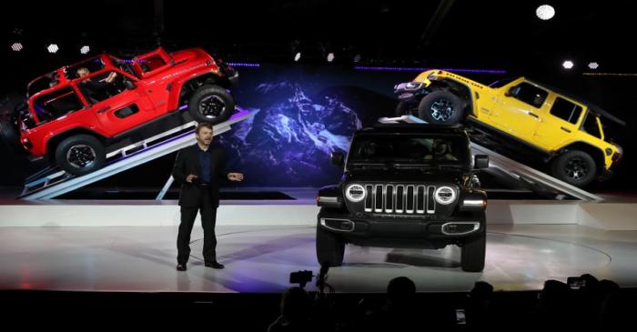 FILE PHOTO: Wrangler models shown at the Los Angeles Auto Show in Los Angeles
