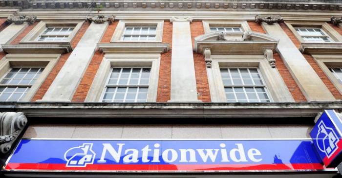 A general view of a Nationwide building society branch in London