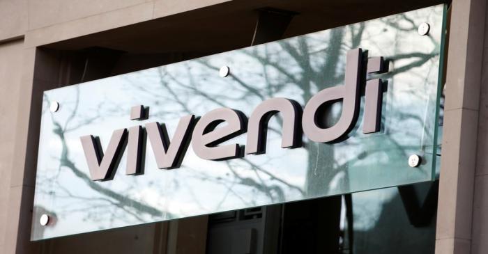 FILE PHOTO: The Vivendi logo is pictured at the main entrance of the entertainment-to-telecoms