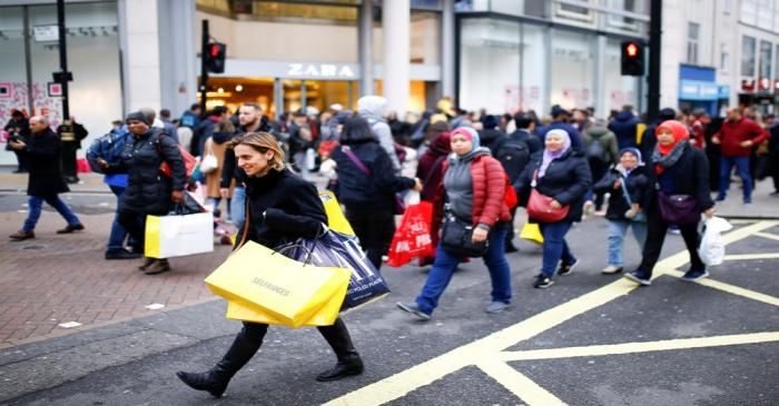 Shoppers during the Boxing Day sales on Oxford Street in central London