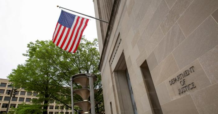 A general view of the Department of Justice building is seen ahead of the release of the