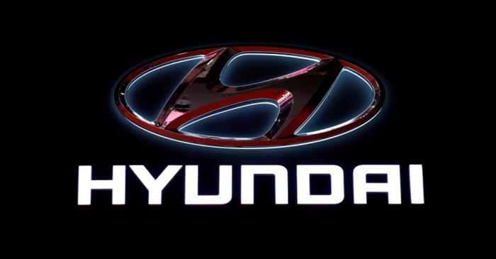 FILE PHOTO: The logo of Hyundai Motor is pictured at the second media day for the Shanghai auto