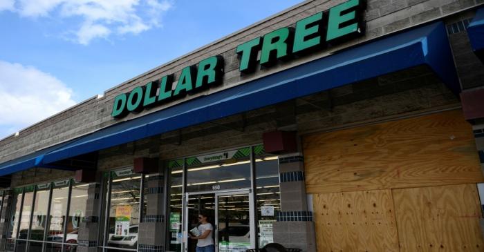 A customer walks out of a Dollar Tree discount store in Austin, Texas