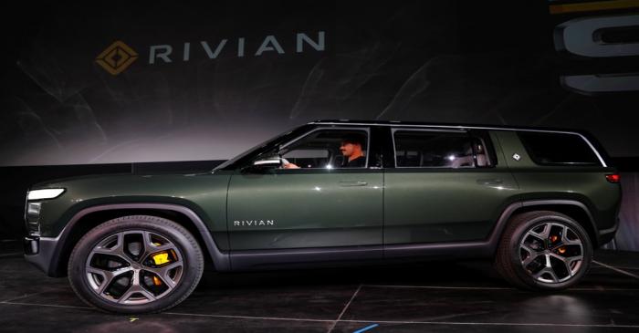 FILE PHOTO: Rivian introduces all-electric R1S SUV at LA Auto Show in Los Angeles, California