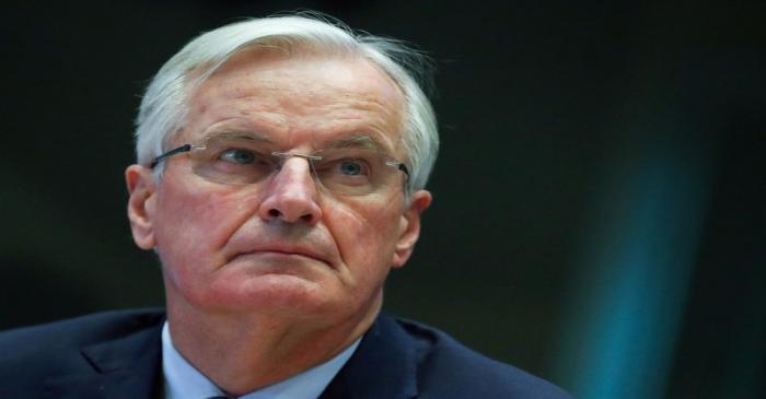 The European Union's Brexit negotiator Barnier addresses the European Economic and Social